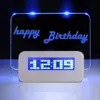 Blue Light Digital LED Message memo Board Alarm Clock