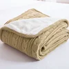 SZPLH Two-layer Soft Sherpa Knitted Throw Blanket for Sofa Bed Couch Decorative