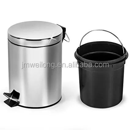 Bathroom Kitchen Bin 3 Litre Stainless Steel Waste Rubbish Cosmetic Bathroom Kitchen Bin 3 Litre Stainless Steel Waste Rubbish Cosmetic Pedal Inner Bucket In White