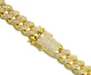 hiphop chain 14k gold plated mens 15mm cuban cz chain necklace with box clasp