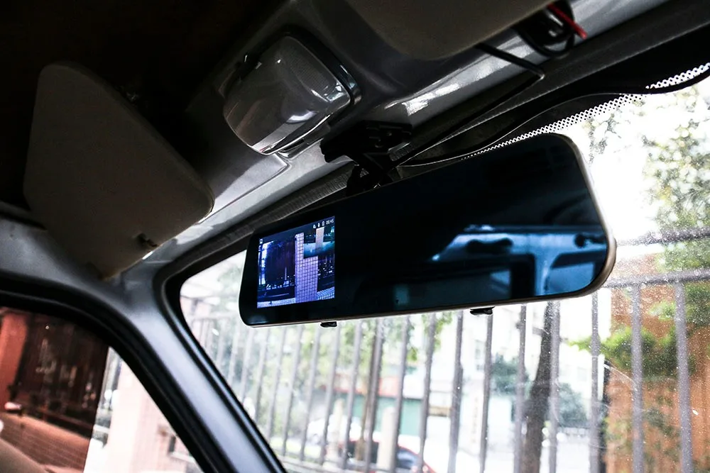 4.3 Inch 1080p Dual Lens Backup Auto Side Rear View Car Mirror Camera