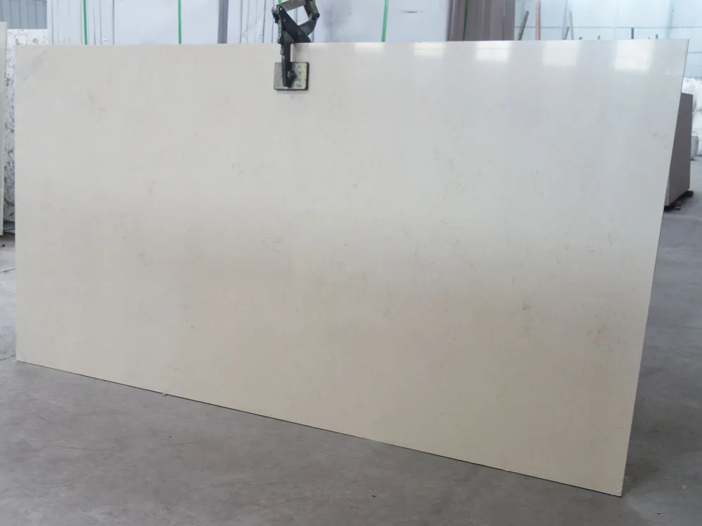 Synthetic stone beige sparkle quartz floor tile