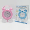 Led creative students study wall mounted reading alarm clock desk lamp light