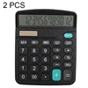 2 PCS Electronic Calculator 12 Bit Superior Quality Large Solar and AA Battery Dual Power Calculator