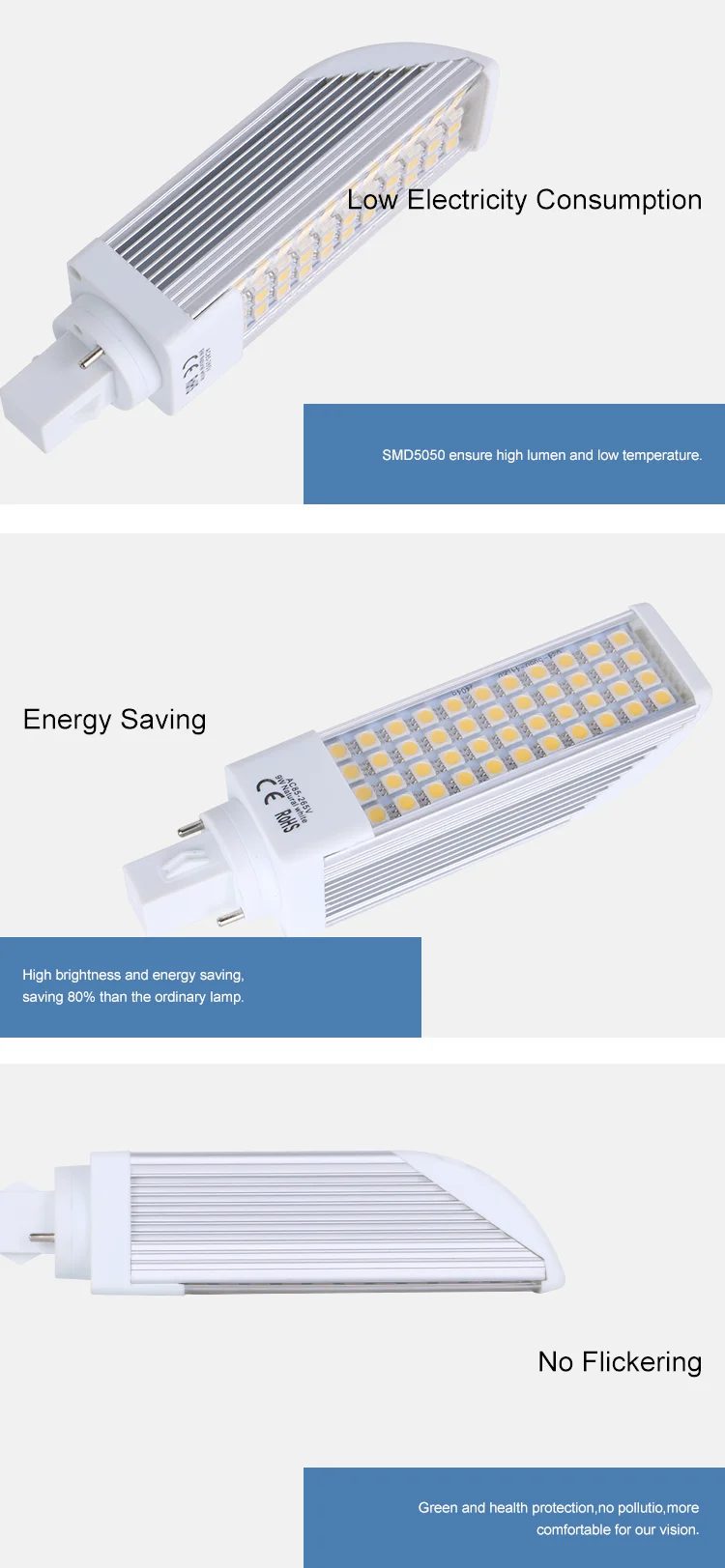 9W G24 E27 SMD natural white electric corn energy led bulb light led 9watt