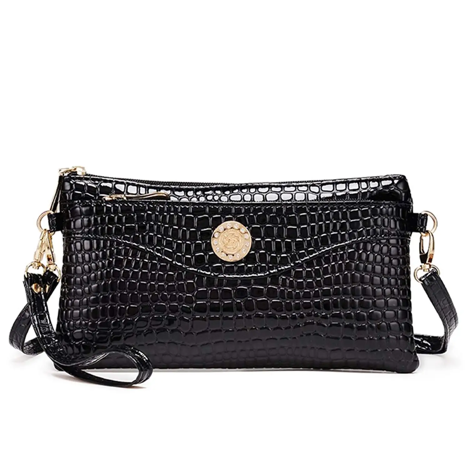 Ladies Evening Bag Purse Handbag Wallet Alligator Pattern Women Clutch Bag