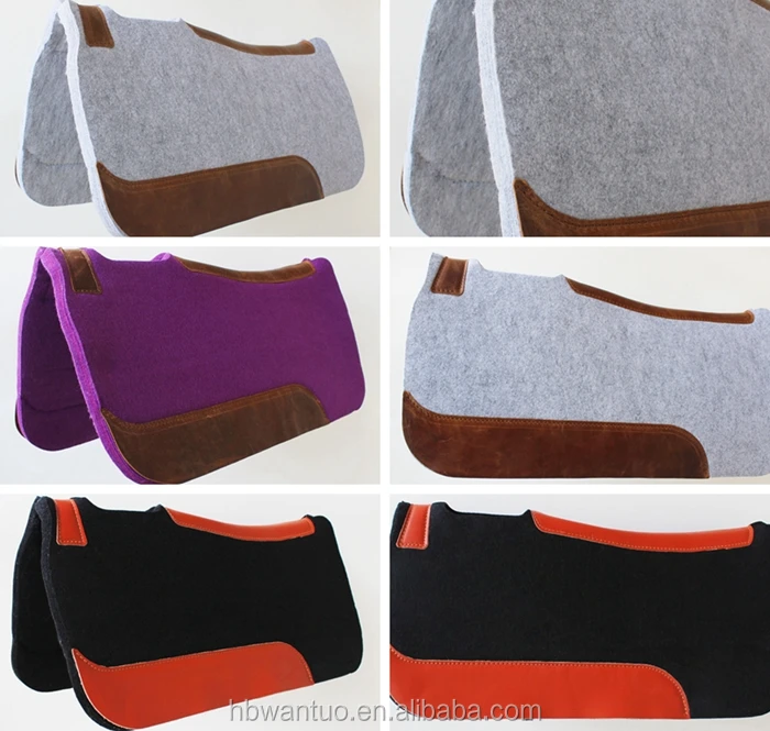Wool Felt Horse Saddle Pad Western Felt Saddle Pad With Leather Buy Saddle Pad,Saddle Pad