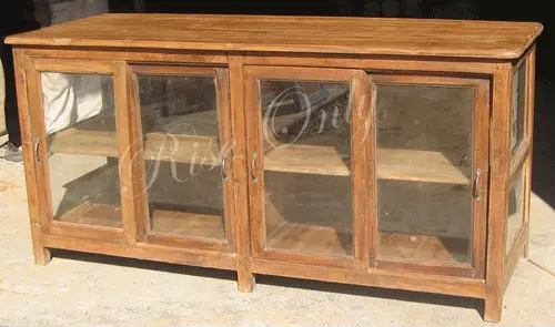 Antique Wooden Teak Glass Display Cabinet Buy Solid Teak Display