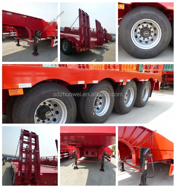 quality 80 ton tractor 3 axle trailers truck lowboy semi trailer