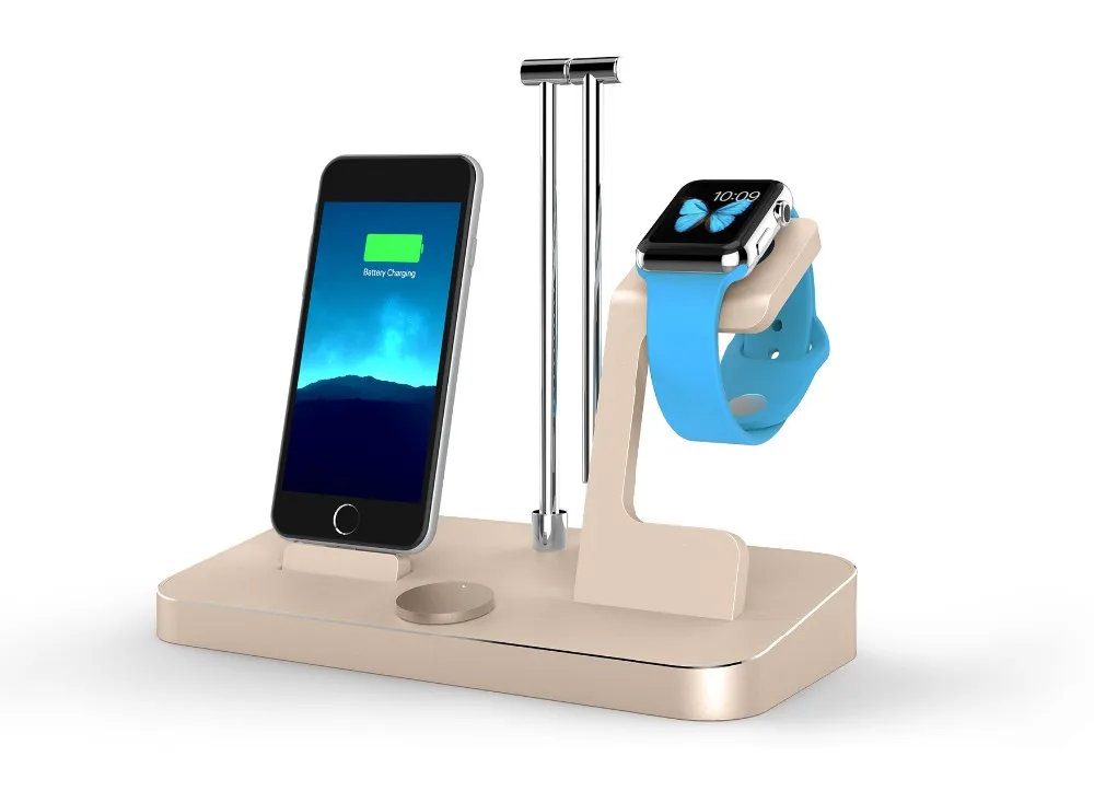 For Iphone Ipad And For Apple Watch With Led Light Charging Station
