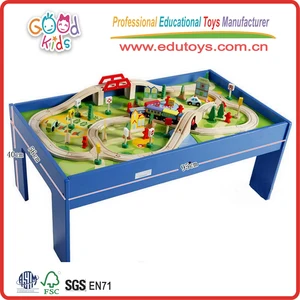 80 piece wooden train set with table