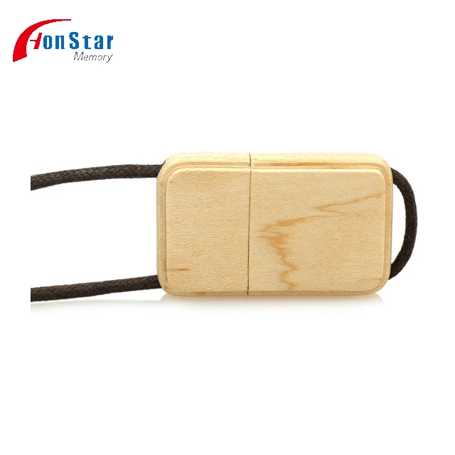OEM 2gb 4gb 8gb 16gb Wood Bamboo Lanyard Usb 2.0 3.0 Rectangle Flash Drive With Necklace - ANKUX.COM