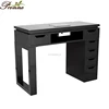 Double Cabinet Black Manicure Table with Built-in Dust Extractor