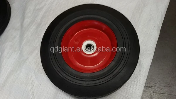 Heavy Duty New Industrial 10" x 2.75" Solid Rubber and Metal Rim Wheel