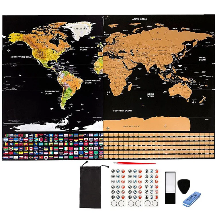 Better Selling Quality Deluxe Scratch Off World Maps Buy Deluxe