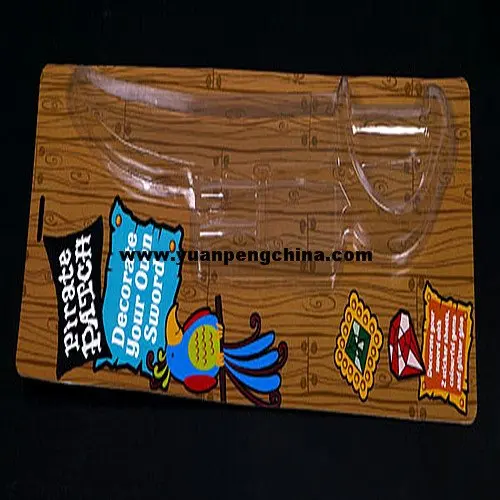 c) heat sealing blister  plastic clam is sealed on the card