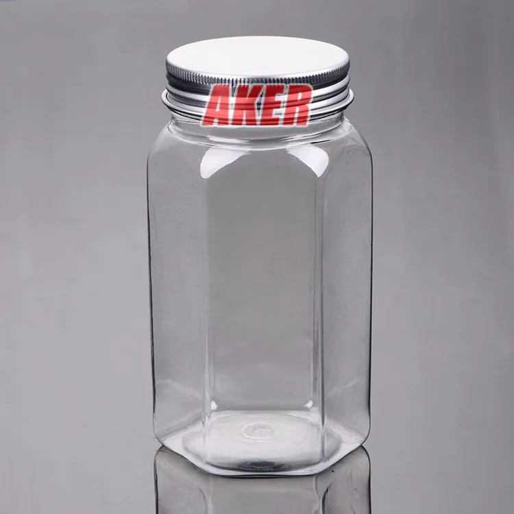 Wholesale Household Life Empty 500g Hexagon Plastic Honey Bottles Nuts