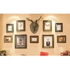 10 pcs High quality wooden collage picture frames with wood deer haed model