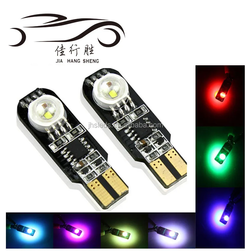 Automotive led lamp t10 RGB with 18 patterns colorful and flash Car T10 Crees RGB 194 No Error Canbus Led Car Light