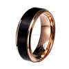 12mm Mens Tungsten Wedding Bands Rose Gold Plated Ring Accept Custom Request