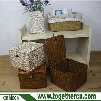 large rectangular wicker storage baskets