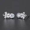 Crazy selling new trendy fashion women flower silver 925 earrings women stud