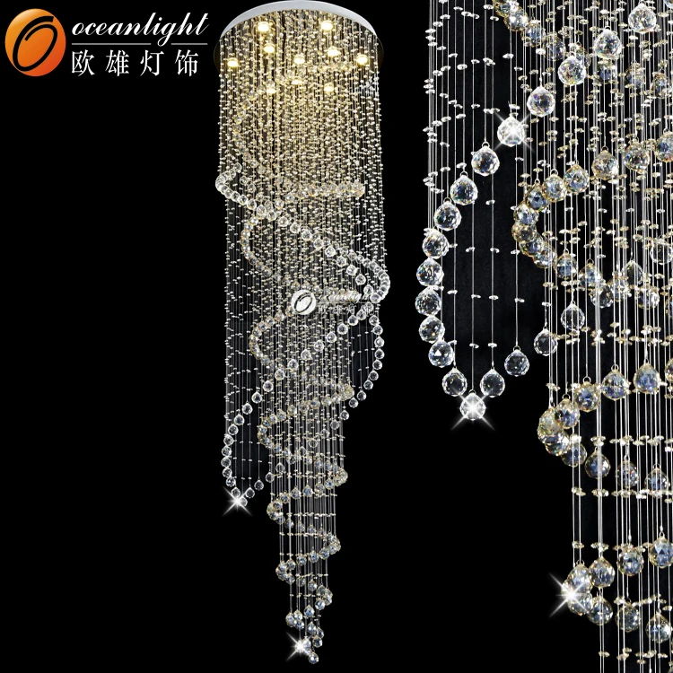 Small Spiral Rain Drop Low Ceiling Crystal Lamp Pendant Chandelier