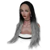 #1B/Grey Lace Front Braided Box Braids Wig High Temperature Synthetic Wig For Women