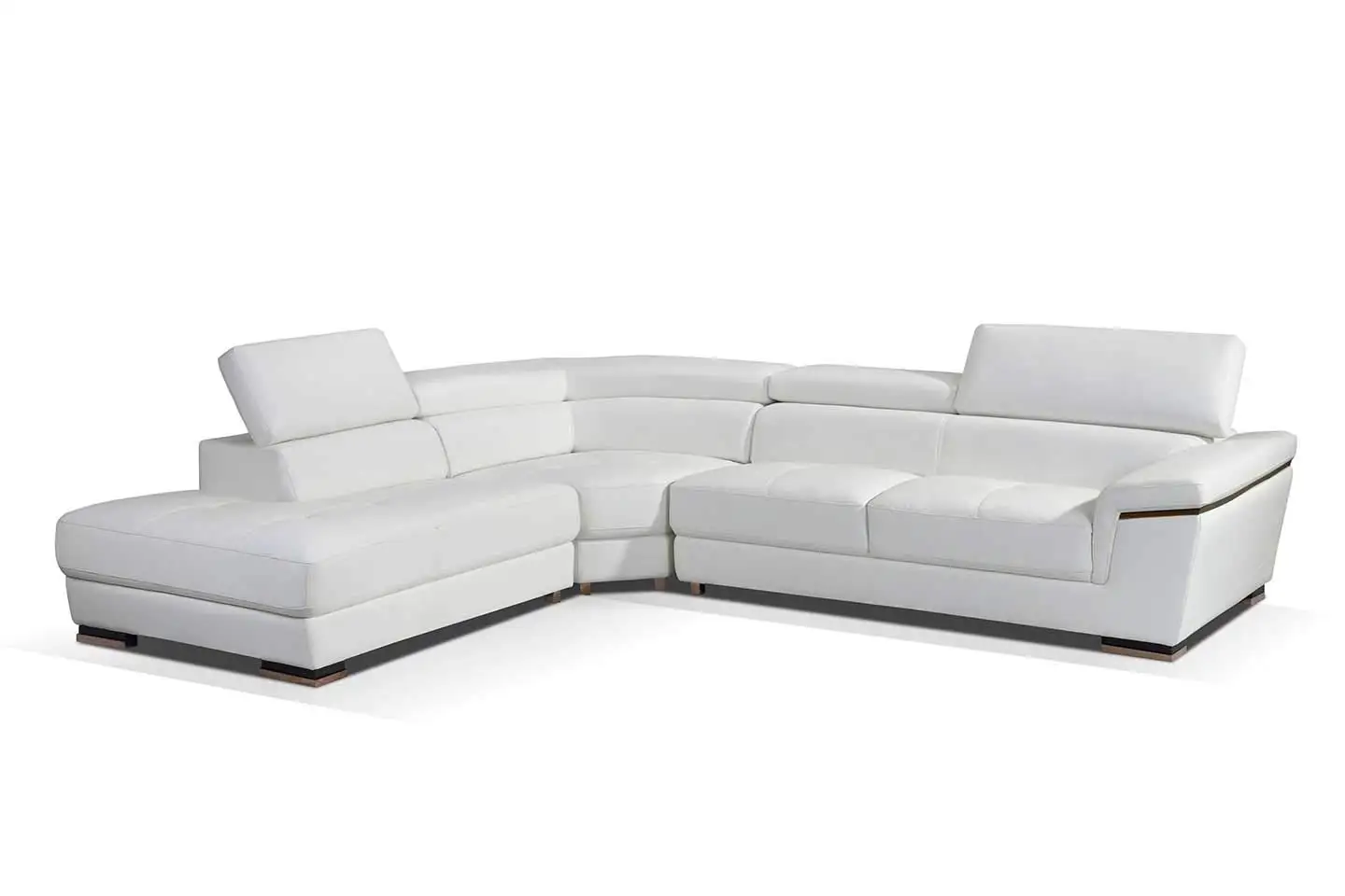 ESF Furniture 2383 Leather Left Hand Facing Sectional Sofa in White