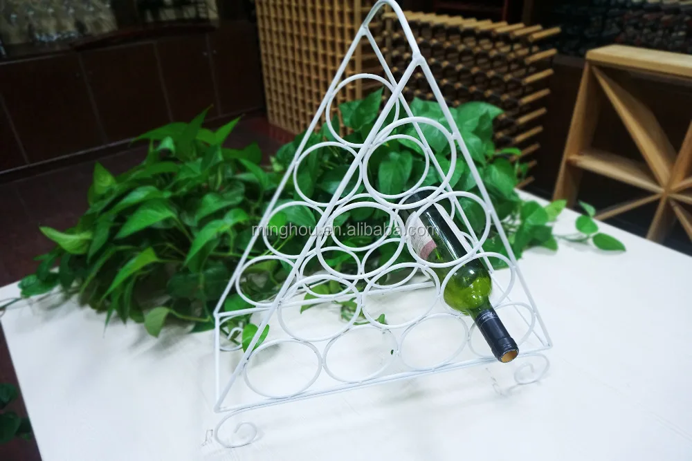 8 Bottle Floor Standing Countertop Metal Wire Wine Rack With Wine Glass ...