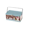 Hinge lid metal tin modern cheap bread box with lock
