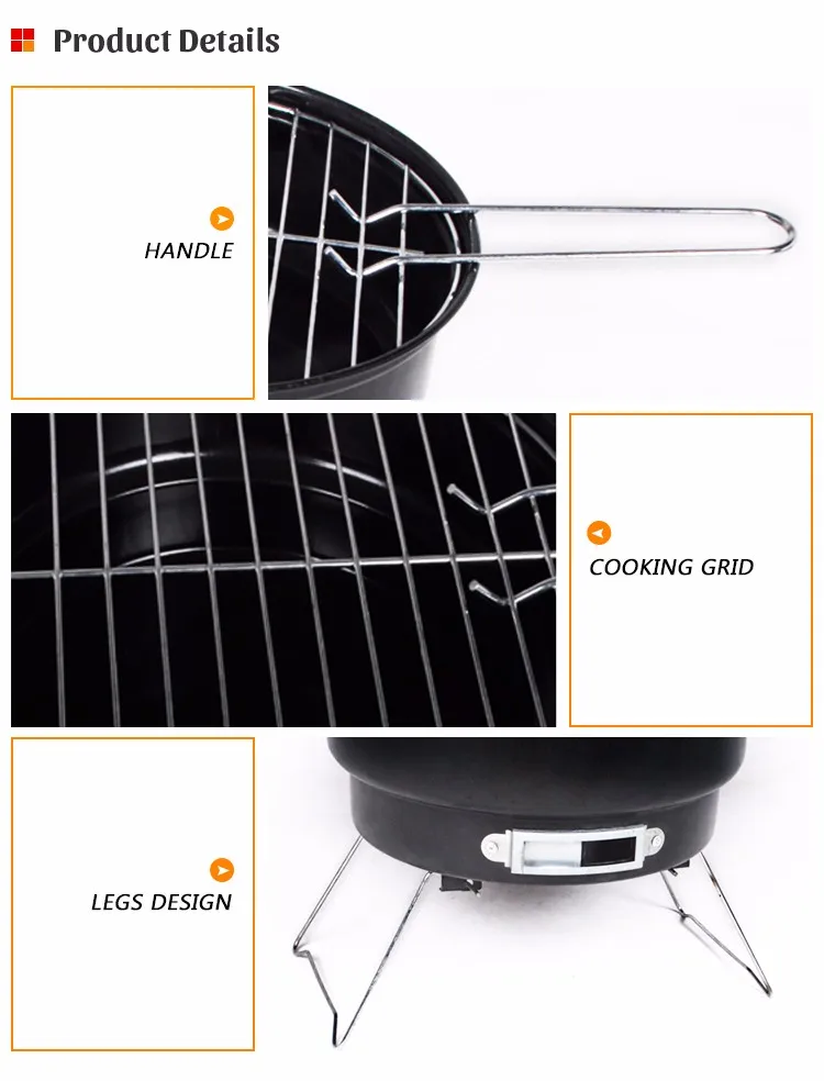 10 Inch Bbq Tabletop Charcoal Portable Folding Round Grills Mini Cooler