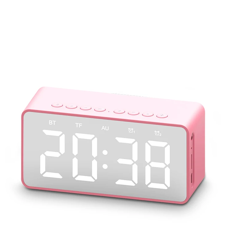 portable mirror bt speaker handsfree stereo bass speaker with fm radio - ANKUX.COM