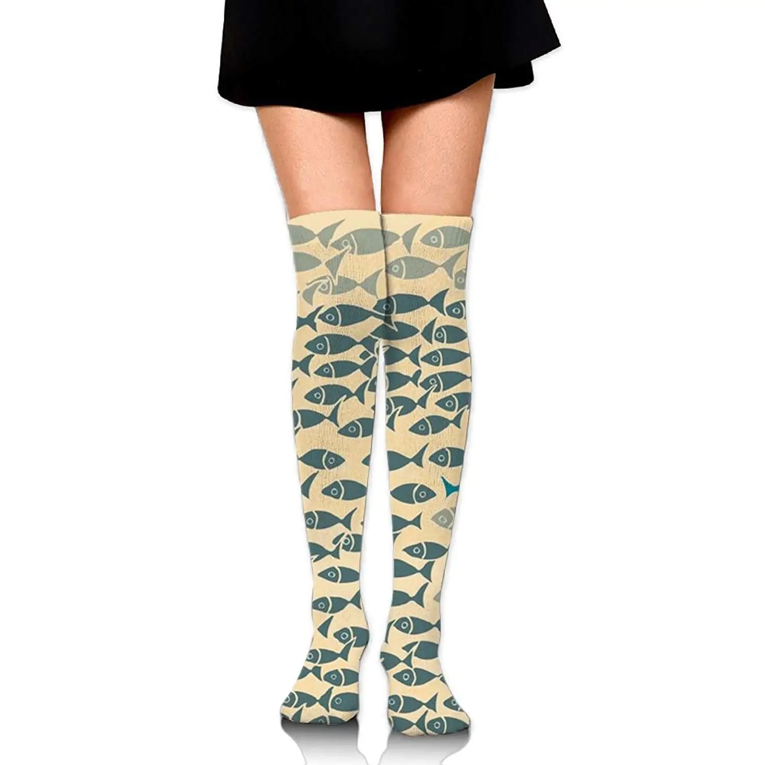 Zaqxsw Fish Women Retro Thigh High Socks Long Socks For Girls