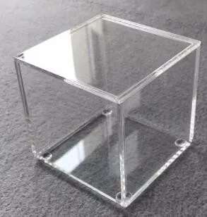 Square Clear Acrylic 5 Sided Display Box/case With Hasp Lock Hinged Lid ...