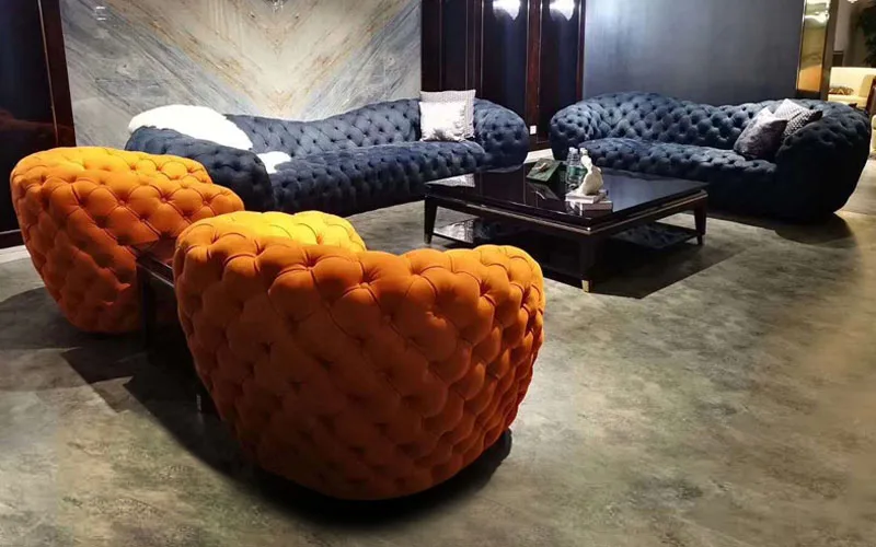 2019 Italy Milan Exhibition villa living room sofa design luxury high-end velvet sofa set