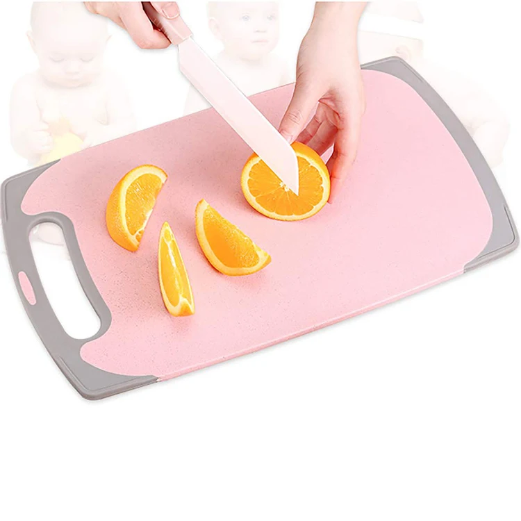 Amazon 2019 Online Shop Eco-friendly High Quality BPA Free Natural Straw Cutting Board Wheat Fiber Chopping Board