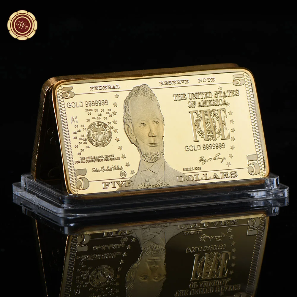 Coin Collection Display US Dollars Challenge Gold Plated Bar & Coin  Collection Set | Cryptocurrency Themed Collectors Display Gold Plated  Bullion Set