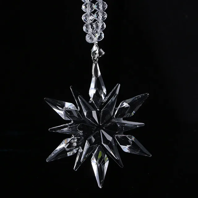 水晶闪亮的雪花挂吊坠圣诞树饰品