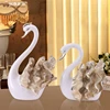 New products home decor craft resin model polyresin couple swan sculpture for office