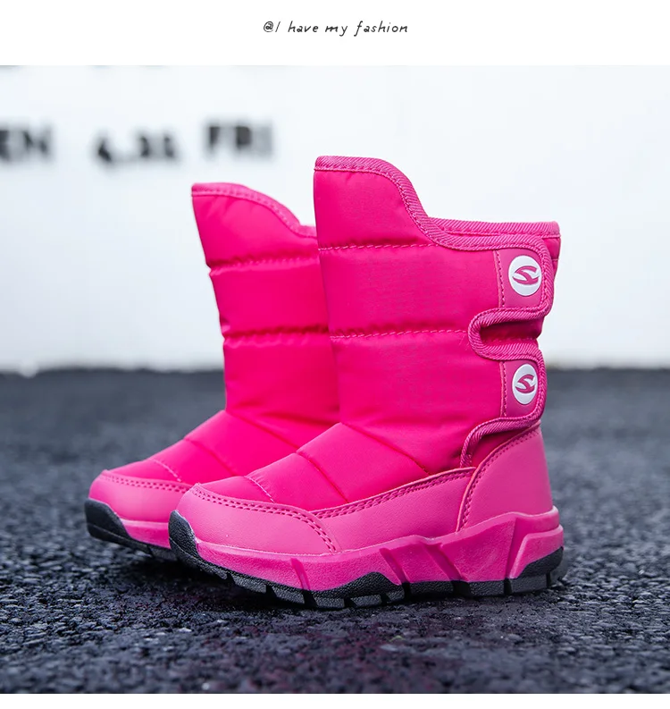 HOBIBEAR Boys Winter Durable Snow Boots Warm Big Size Girls Snow Boot Children Fashion Shoes