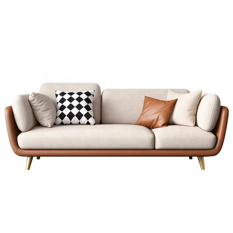 Luxurious Design Gold Legs Sofa Furniture Luxury Modern 3 Seaters