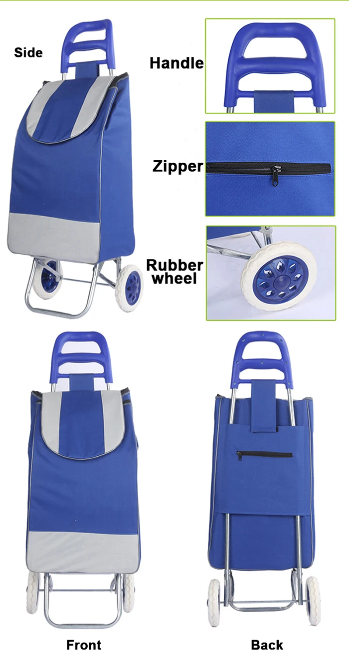 Heavy Duty Shopping Cart Portable Folding 35 L Customized Logo Shopping