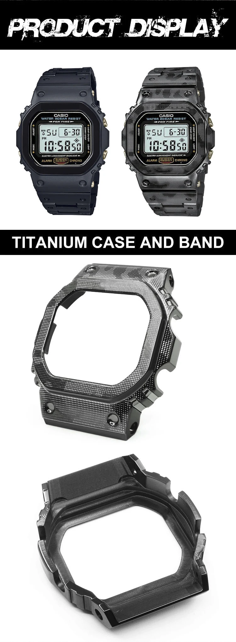 Titanium Alloy G Shock Dw5600 Gwm5610 Gw5000 Watch Band Strap And 