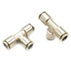 PB 5/32 tubing tee t-y pipe quick fitting brass pneumatic air hose metal quick connector M4 brass hose fitting