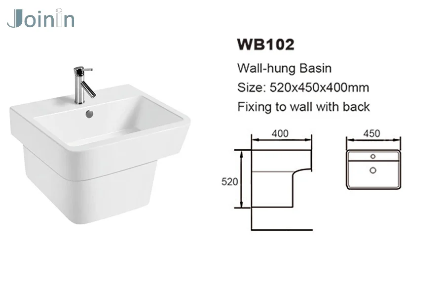 Hot sell Sanitary Ware ceramic Bathroom Wall hung Basin  (WB102)