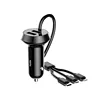 TOTU Sharp series II Charging Set Dual USB Car Charger USB with 1 split to 3 cable 3.4A For Xiaomi Car Charger