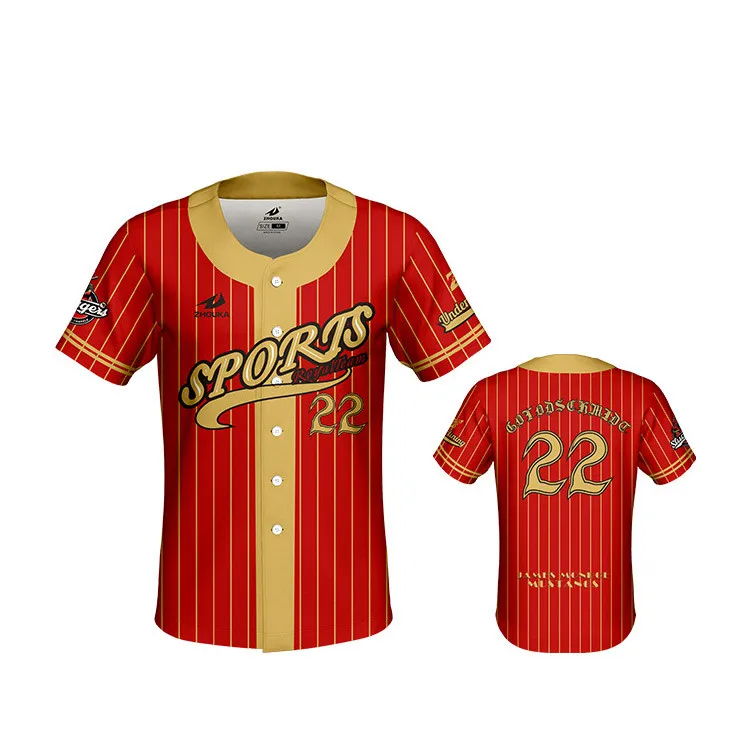 

yellow and red baseball jersey,2 Pieces, Customized color