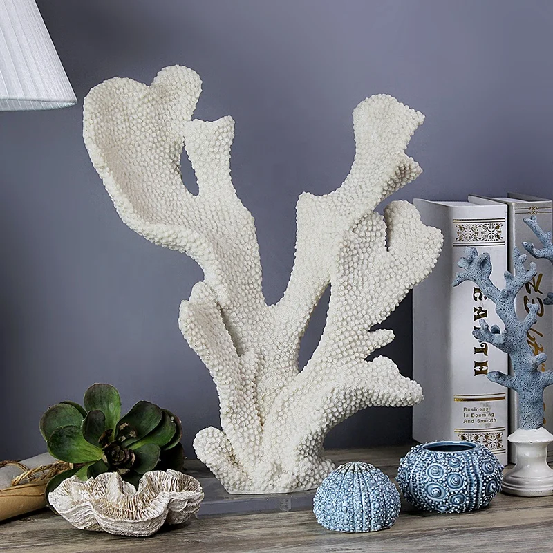 Wholesale Lifelike Ocean Resin Coral On Acrylic Base Artificial Natural White For Aquarium Decor factory