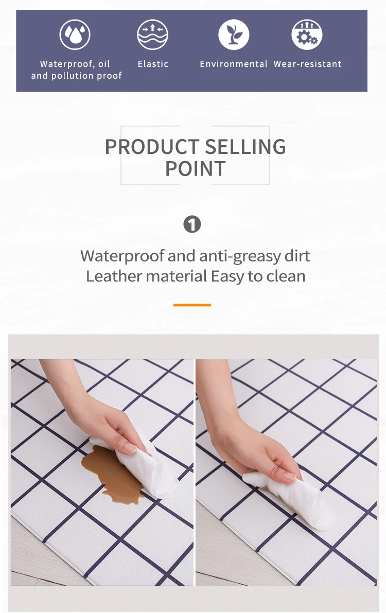 Nordic Soft Anti Fatigue Kitchen Floor Carpet Diy Washable And Kitchen ...